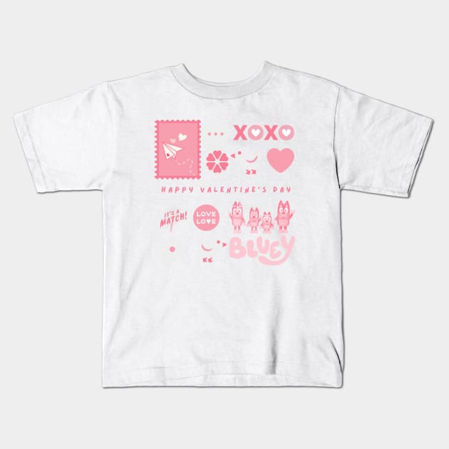 valentine vibes Kids T-Shirt by Diegosevenstar